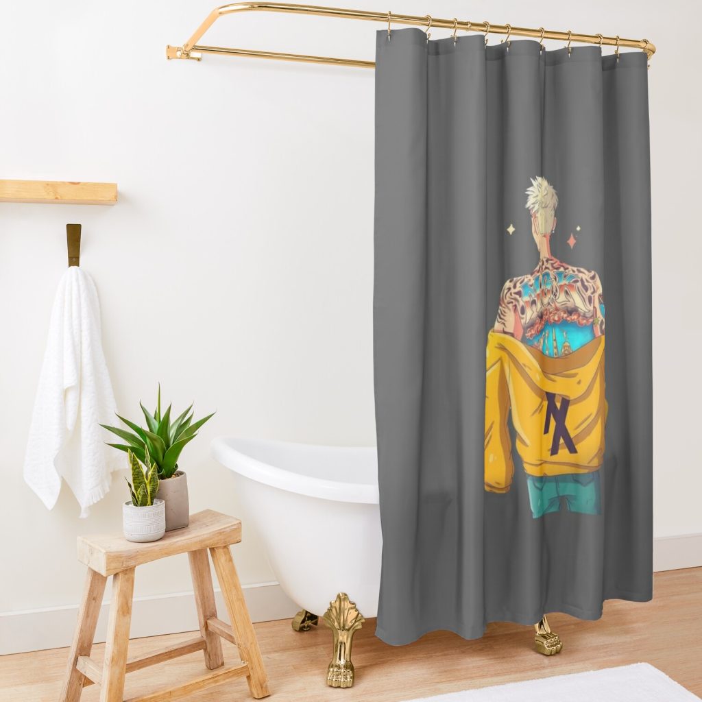 Kelly Cartoon Shower Curtain Official Machine Gun Kelly Merch