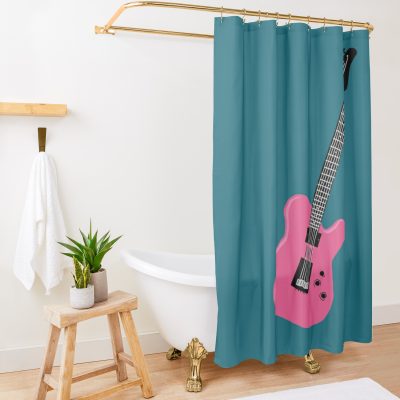 Mgk Pink Guitar Shower Curtain Official Machine Gun Kelly Merch