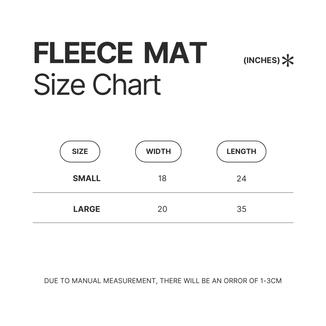 Fleece Mat Size Chart - Machine Gun Kelly Store