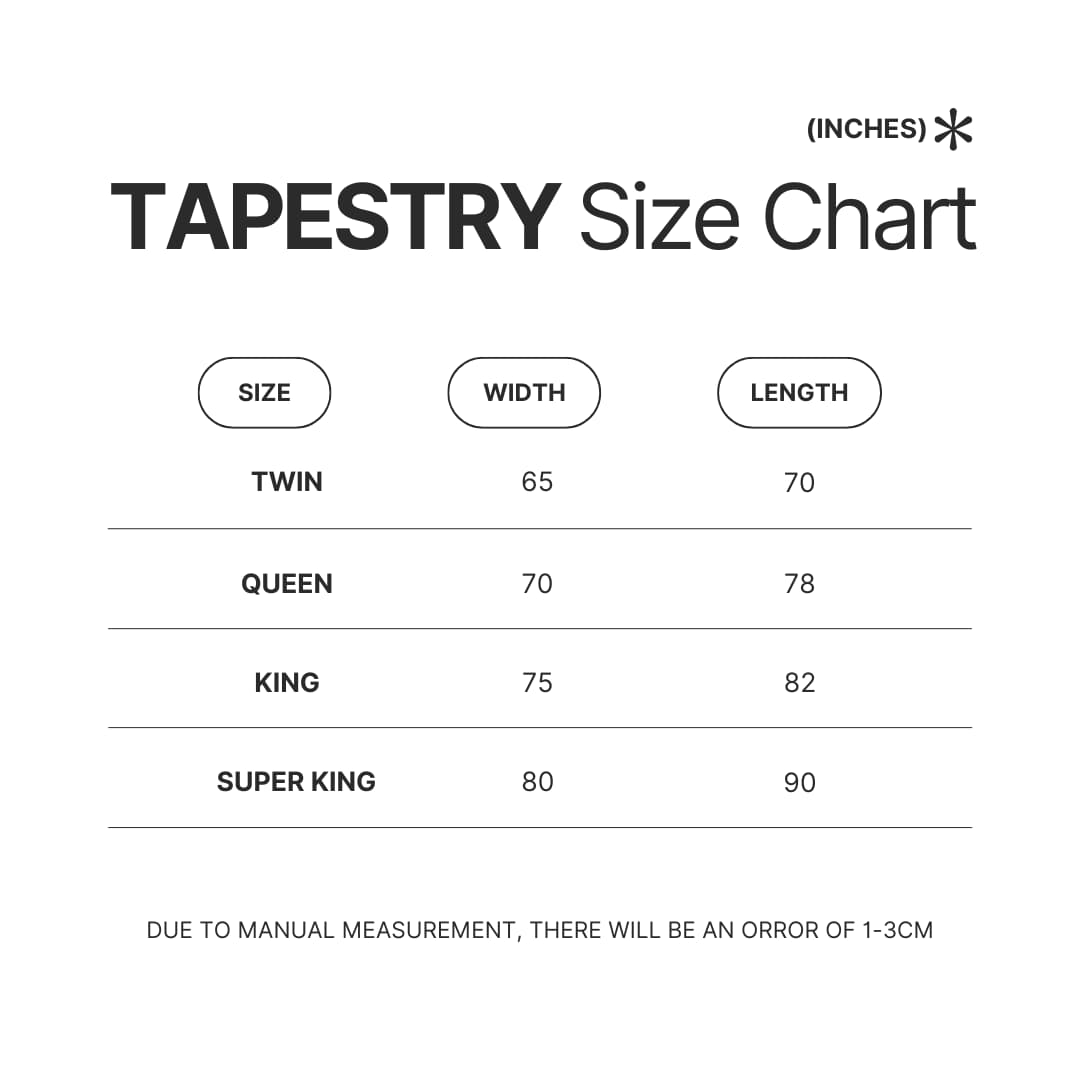 Tapestry Size Chart - Machine Gun Kelly Store